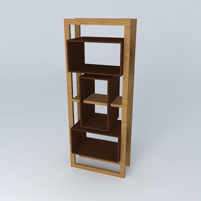2 shelf Niche Niche 2 bookshelf Free 3D model_1