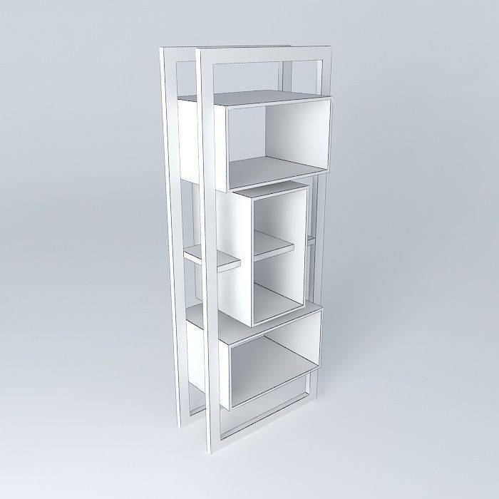 2 shelf Niche Niche 2 bookshelf Free 3D model_3