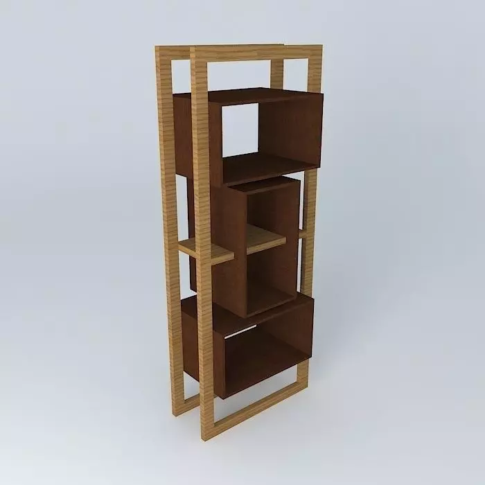 2 shelf Niche Niche 2 bookshelf Free 3D model_0