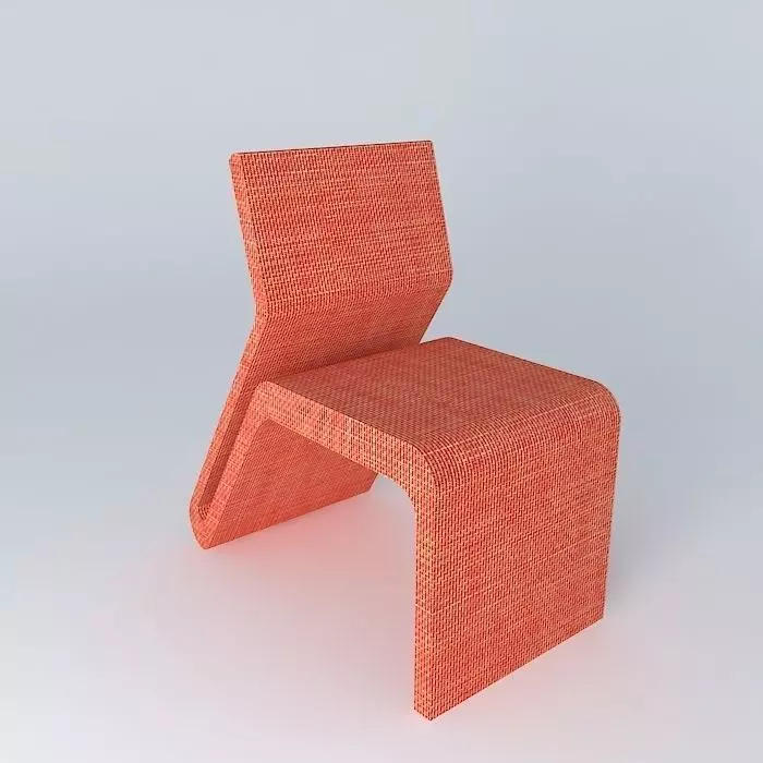 chair chair orange with curved back Free 3D model