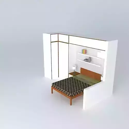 juciorkut bedroom with bed and bookshelf