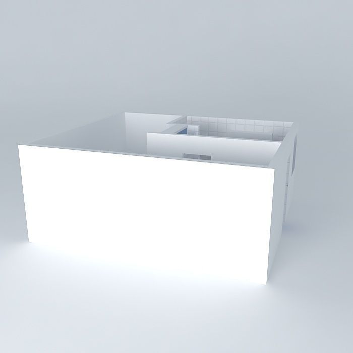 euorkut house with door Free 3D model_1