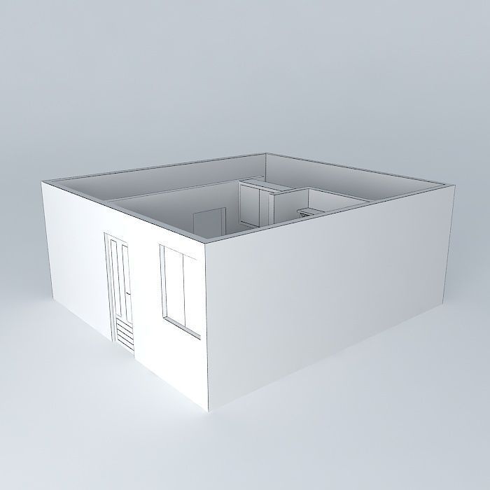 euorkut house with door Free 3D model_3