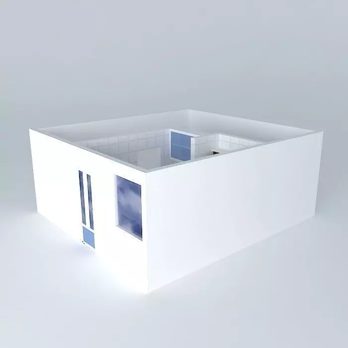 euorkut house with door Free 3D model_0