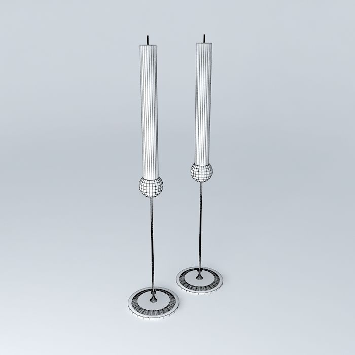 candlestick candlestick two candle holders Free 3D model_4
