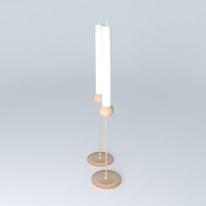 candlestick candlestick two candle holders Free 3D model_2