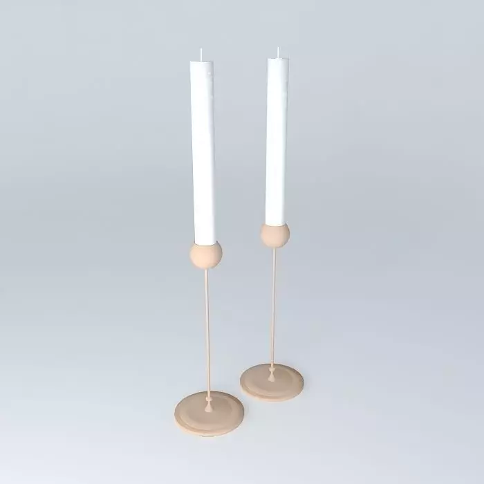 candlestick candlestick two candle holders Free 3D model_0