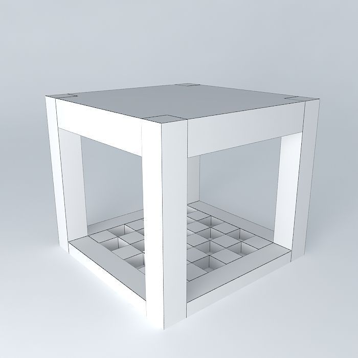 stand wooden table with holes in it Free 3D model_3