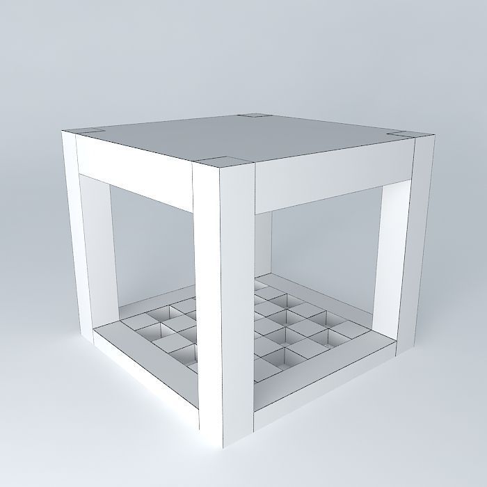 stand wooden table with holes in it Free 3D model_4