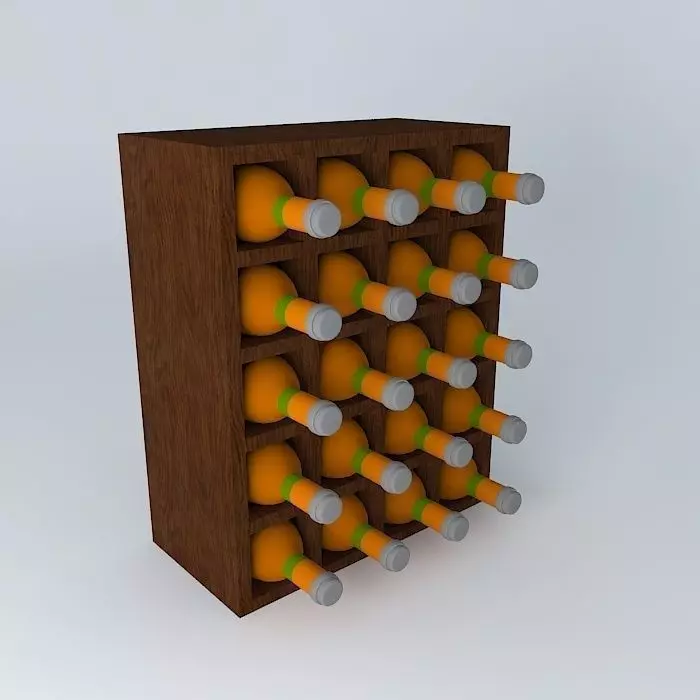 wall wine rack wine cellar wall Free 3D model