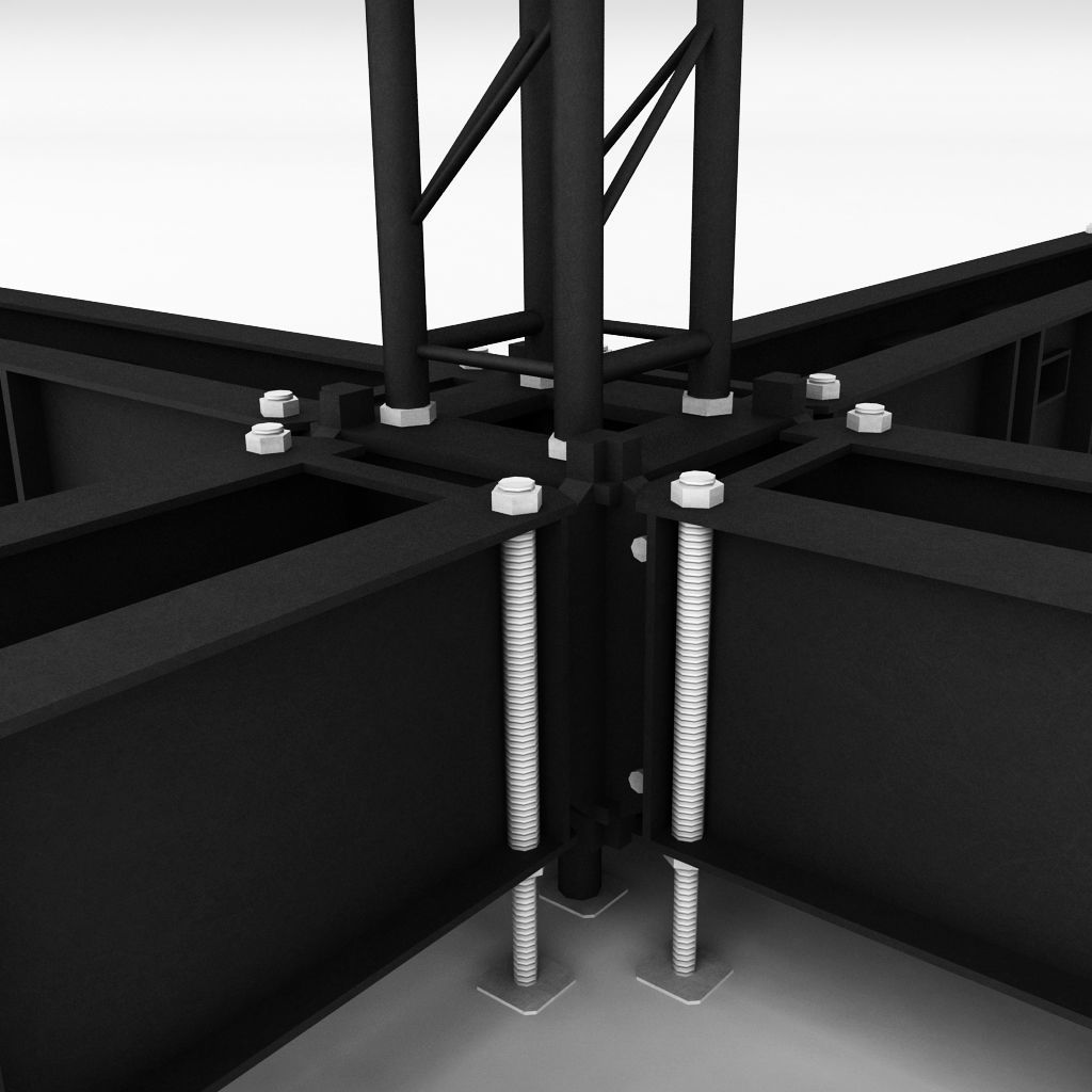 Speaker concert system scaffolding tower array 3D model_10