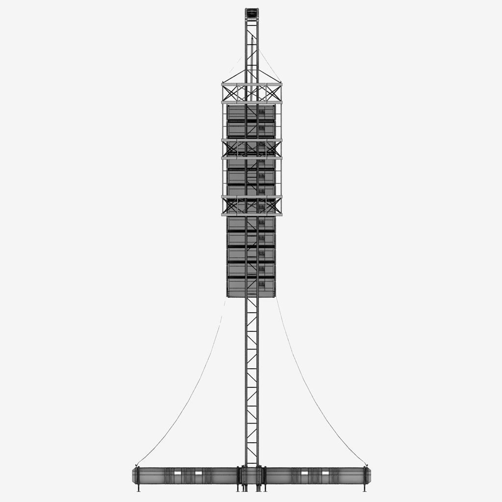 Speaker concert system scaffolding tower array 3D model_16