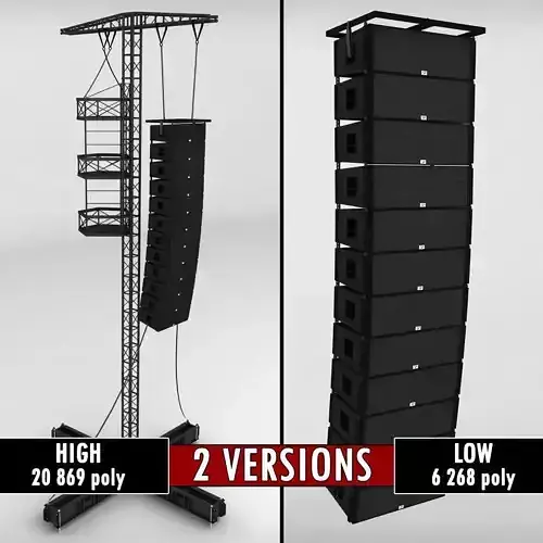 Speaker concert system scaffolding tower array 3D model