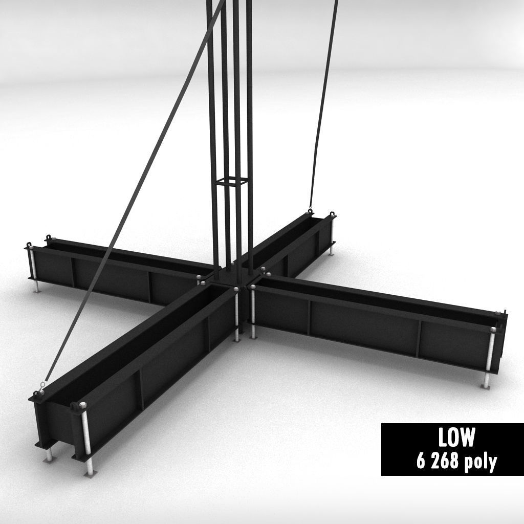 Speaker concert system scaffolding tower array 3D model_18
