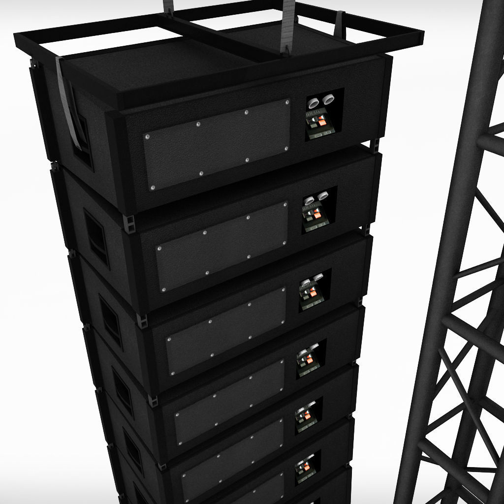 Speaker concert system scaffolding tower array 3D model_7