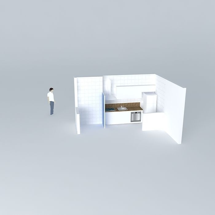 liorkut kitchen with person in it Free 3D model_2