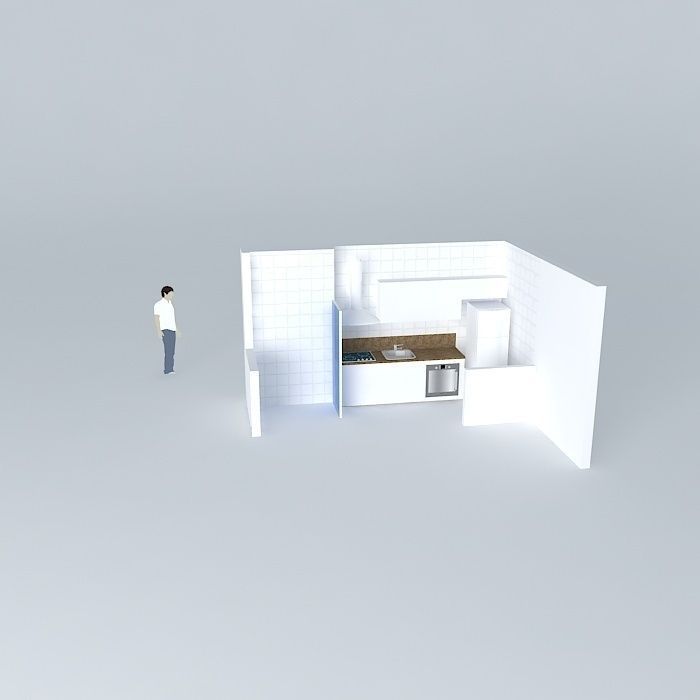 liorkut kitchen with person in it Free 3D model_2