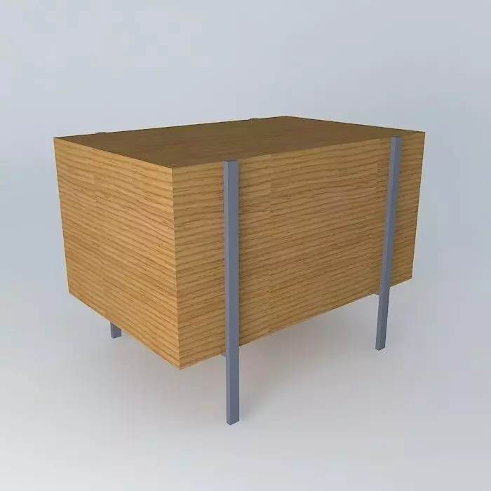 rustic bed side table criado mudo rustico Free 3D model_0