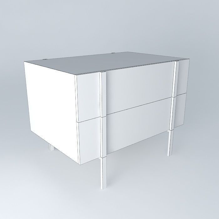 rustic bed side table criado mudo rustico Free 3D model_3