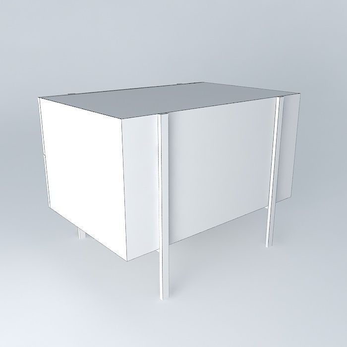 rustic bed side table criado mudo rustico Free 3D model_4