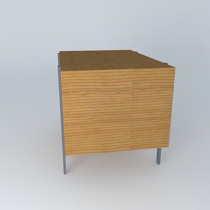 rustic bed side table criado mudo rustico Free 3D model_2
