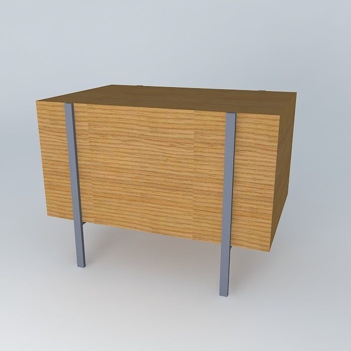 rustic bed side table criado mudo rustico Free 3D model_1