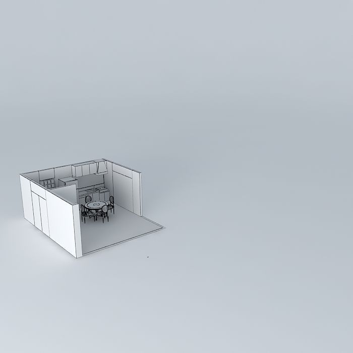 eva room with table and chairs Free 3D model_3