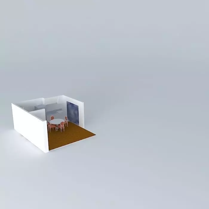 eva room with table and chairs Free 3D model_0