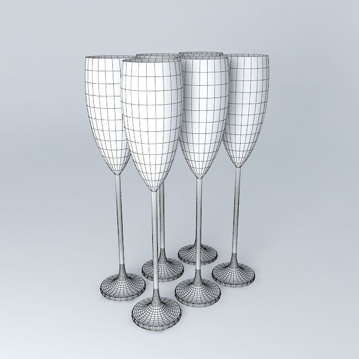 flute champagne champagne flute Free 3D model_4