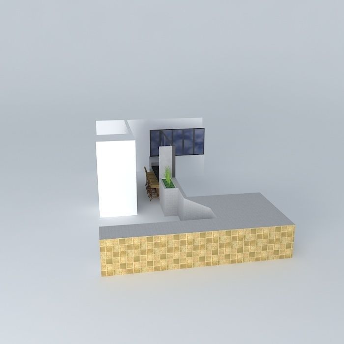 balcony grill barbecue balcony Free 3D model_2