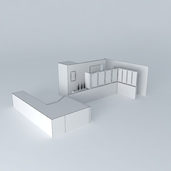 balcony grill barbecue balcony Free 3D model_4