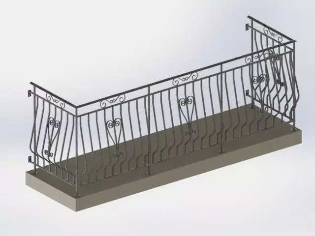 3D Gurdrail at Balcony Free 3D model_0