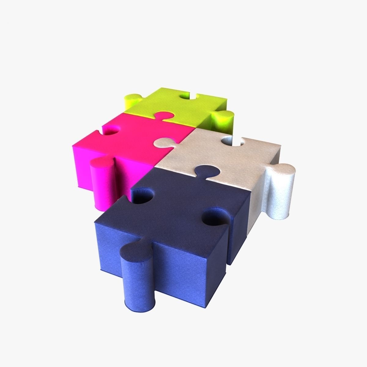 buzzi puzzle kids poufs 3D model_5