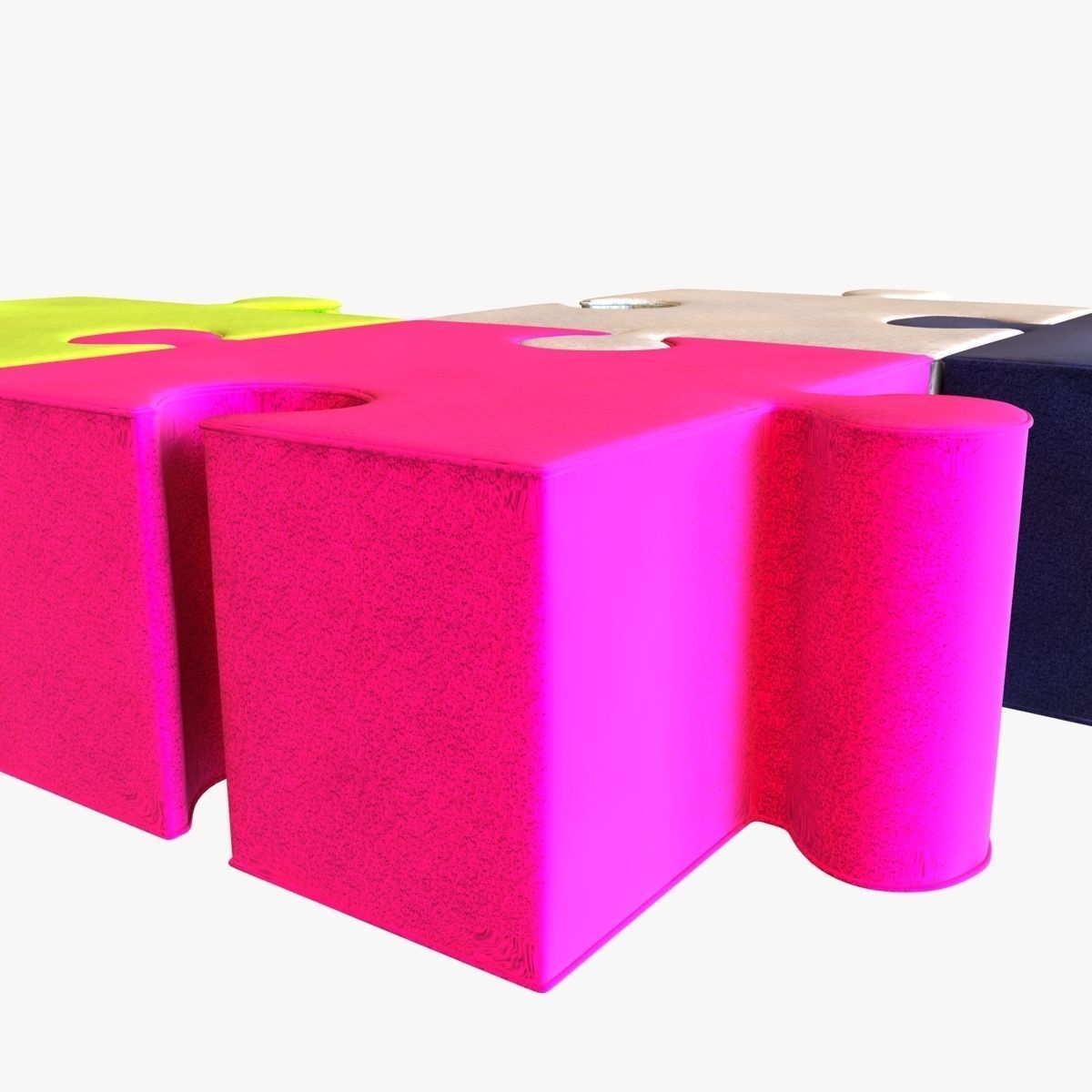buzzi puzzle kids poufs 3D model_2