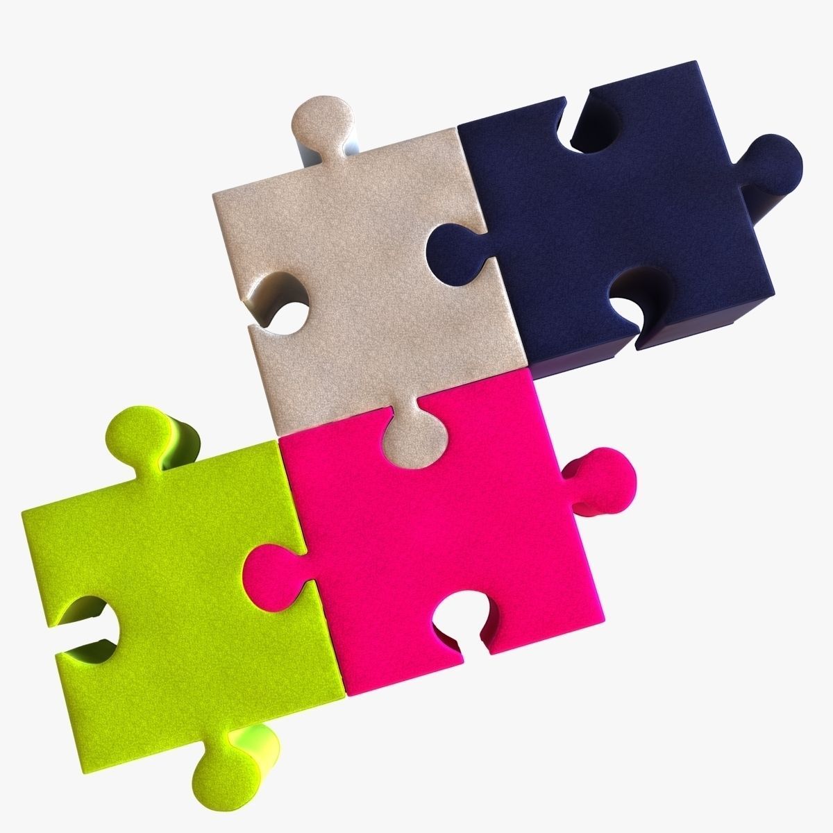 buzzi puzzle kids poufs 3D model_4