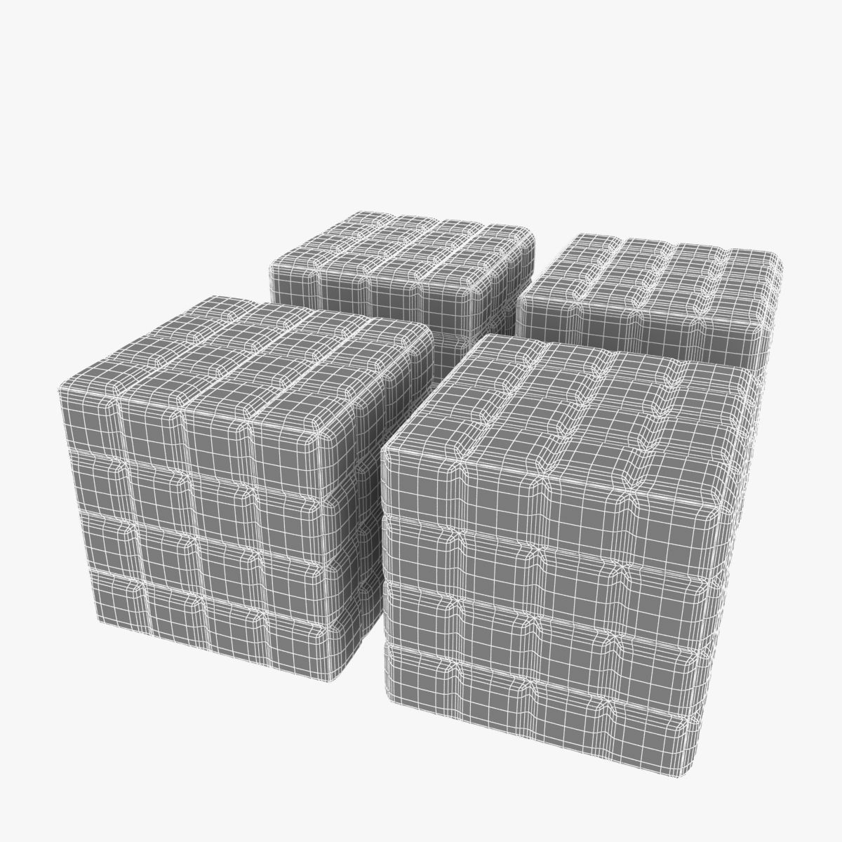 Buzzy cube design pouf 3D model_6