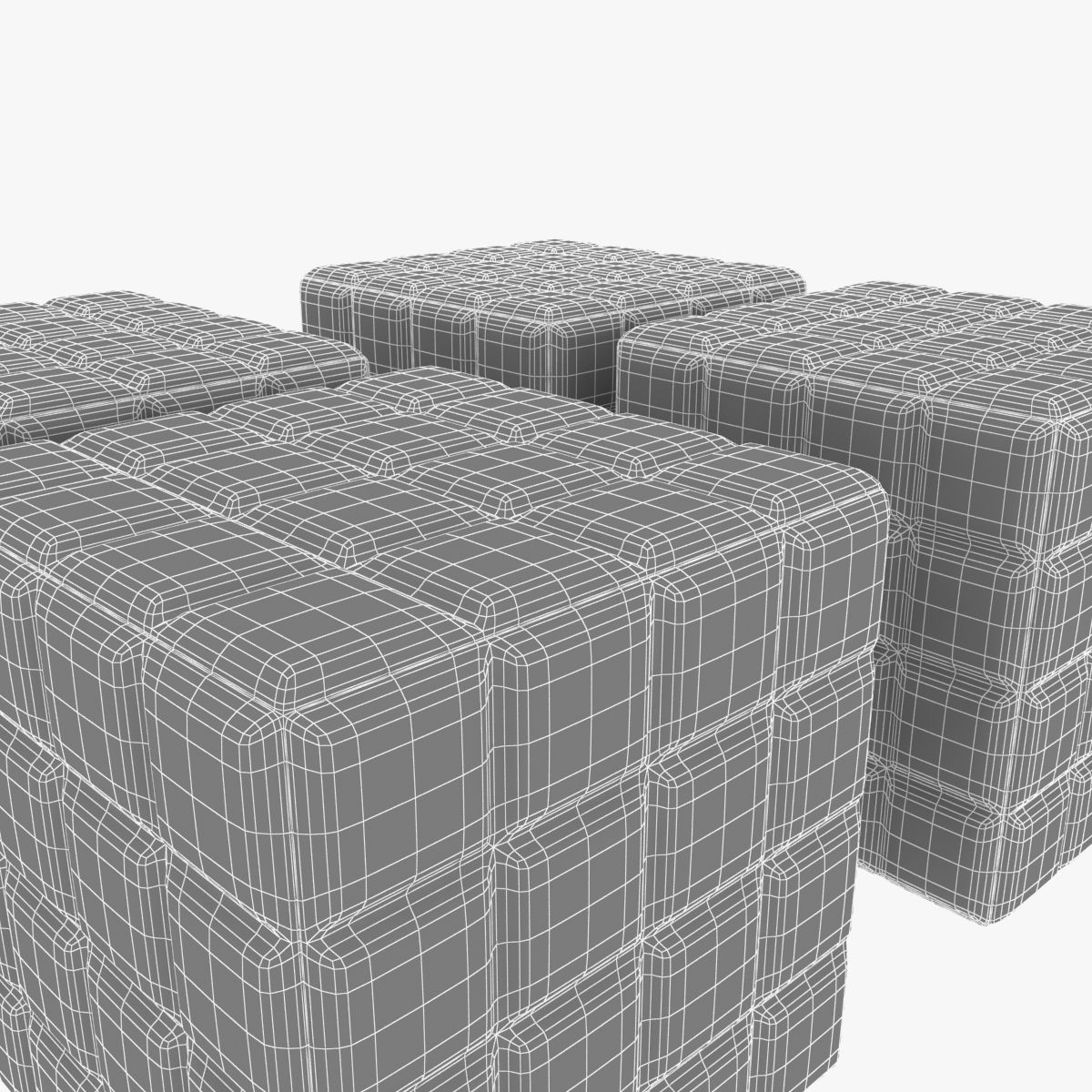 Buzzy cube design pouf 3D model_8