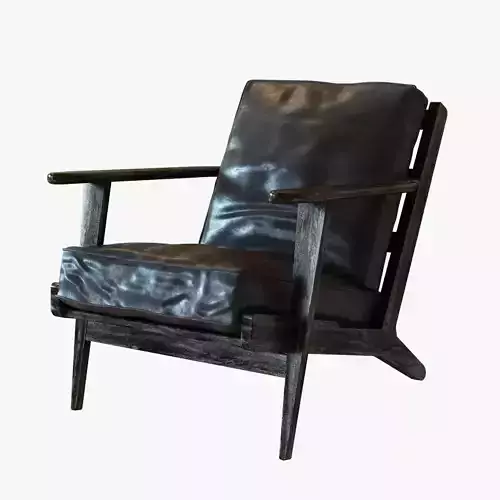 Four Hands Irondale Brooks Lounge Chair in Ebony Black Wash Weat 3D model