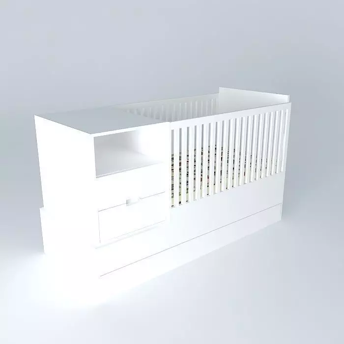 crib with dresser crib with chest crib Free 3D model