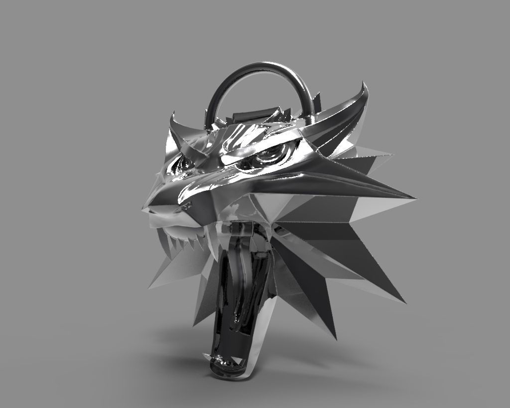 Witcher Wolf pendant 3D print model_1