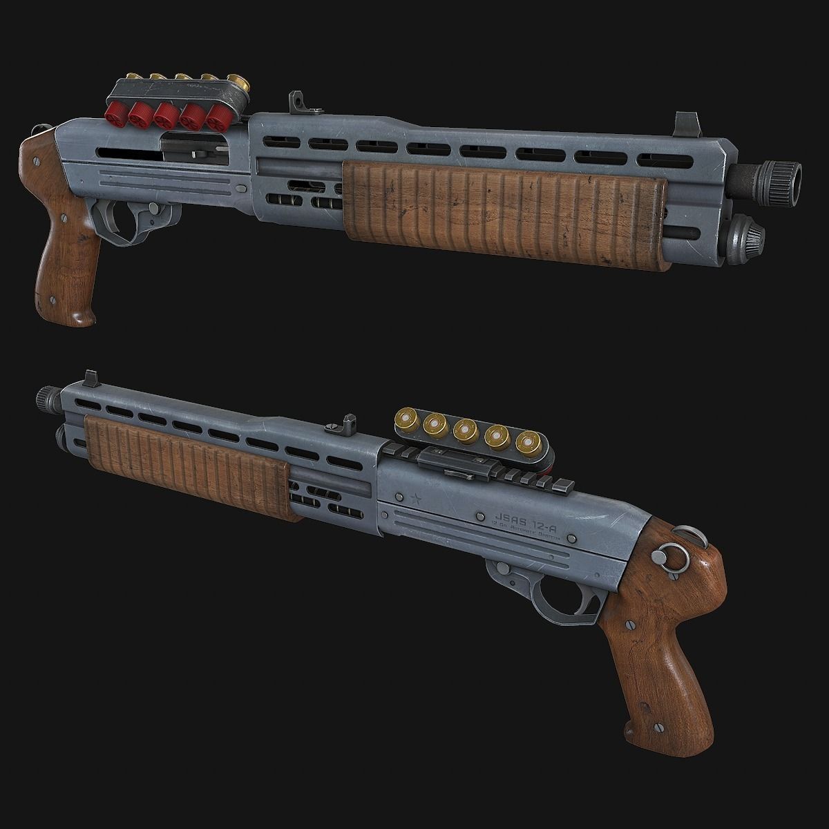 Game Ready Shotgun 3D Model Game Ready max obj fbx CGTrader