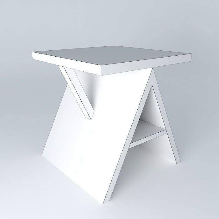 A side table mesa de canto A Free 3D model_4