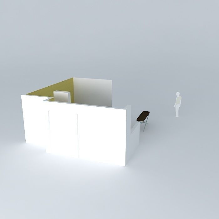 lorenaorkut room with walls and furniture Free 3D model_1