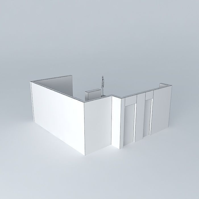 lorenaorkut room with walls and furniture Free 3D model_4