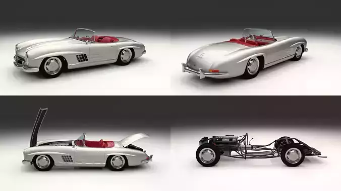 Fully Modelled Mercedes 300SL Roadster