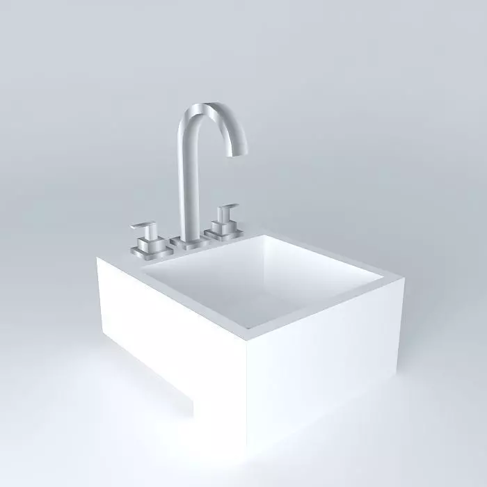 pia semi encaixe bathroom sink Free 3D model_0
