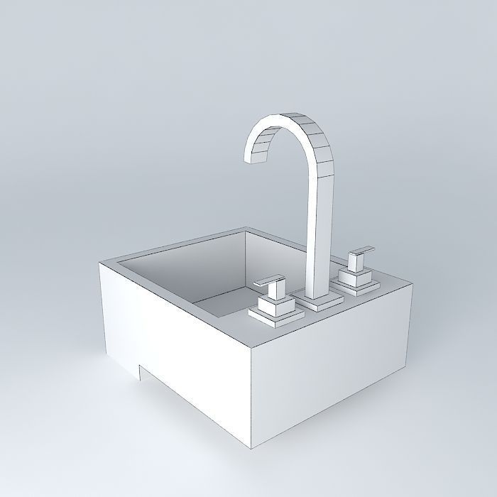 pia semi encaixe bathroom sink Free 3D model_4
