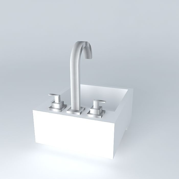 pia semi encaixe bathroom sink Free 3D model_1