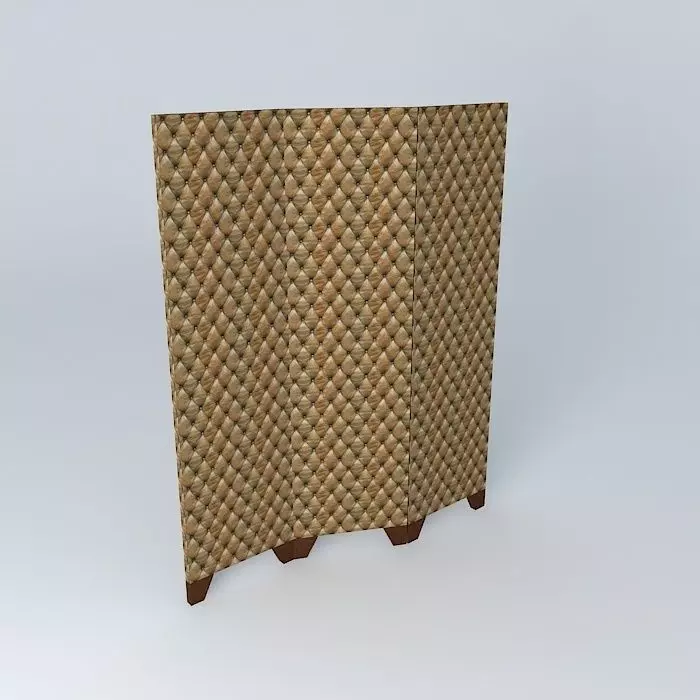 tufted leather room divider leather screen capitone Free 3D model