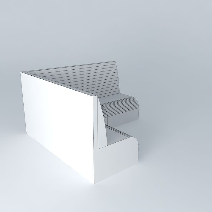 corner booth Free 3D model_3